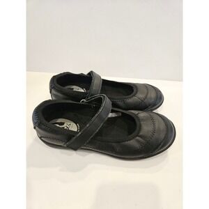 Hush Puppies Kids Black Leather Mary Jane Memory Foam Shoes Reese Size 1.5M